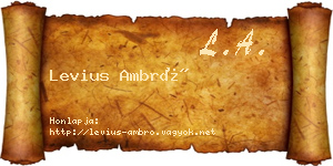 Levius Ambró névjegykártya